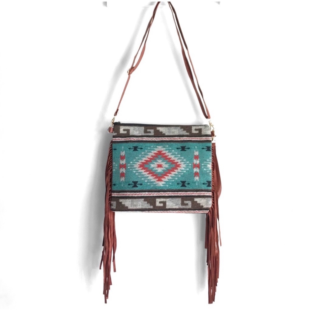 Western Women's Fall Hanging Tassel Crossbody Clutch Cute Fall Bag - Picture 2 of 7